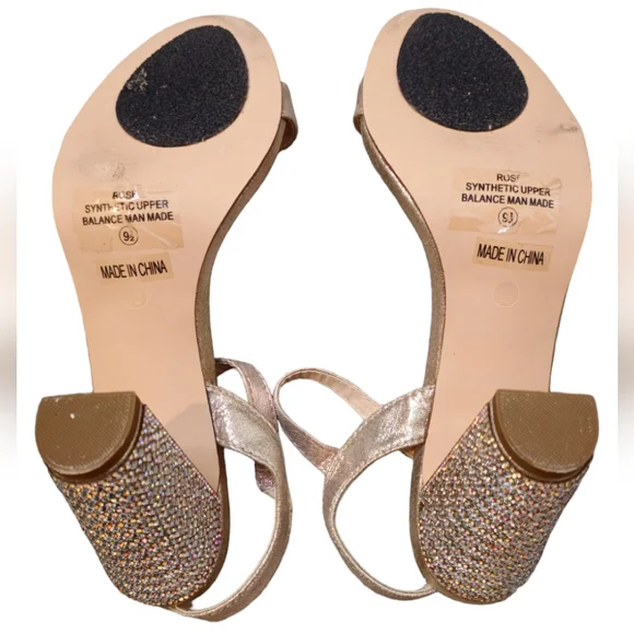 Women's Bling Gold Metallic Heels Size: 9.5 - Wedding, Prom, Homecoming Shoes - Picture 6 of 11